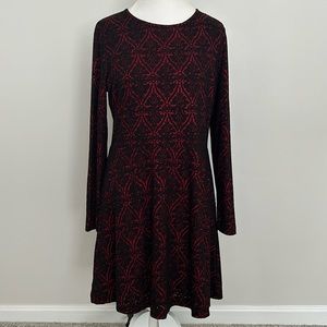 Red/Black Long Sleeve Dress